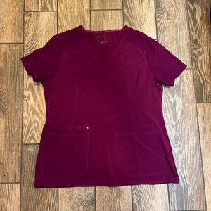 Cherokee iFlex Scrub Top Large Wine